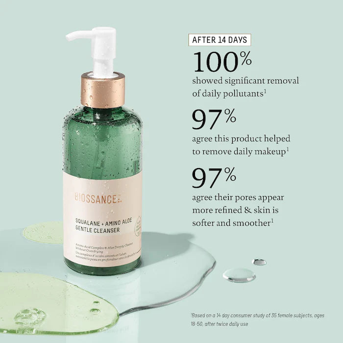 Amino Aloe Gentle Pore-Minimizing Cleanser + Squalane