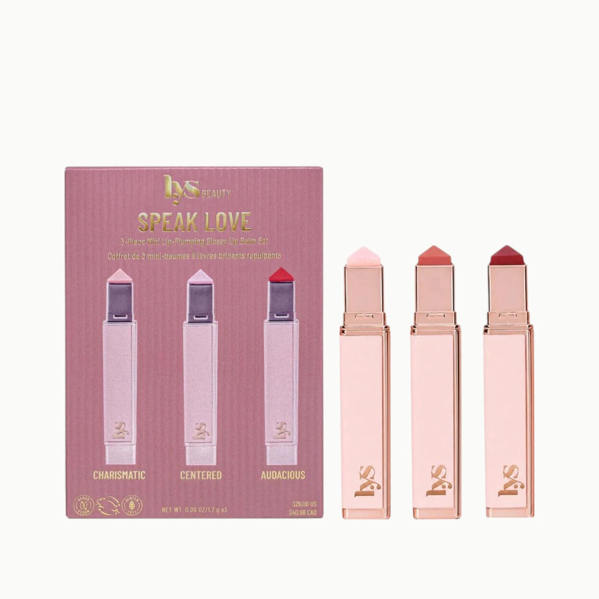 Mini Speak Love 3-Piece Lip-Plumping Glossy Lip Balm Set