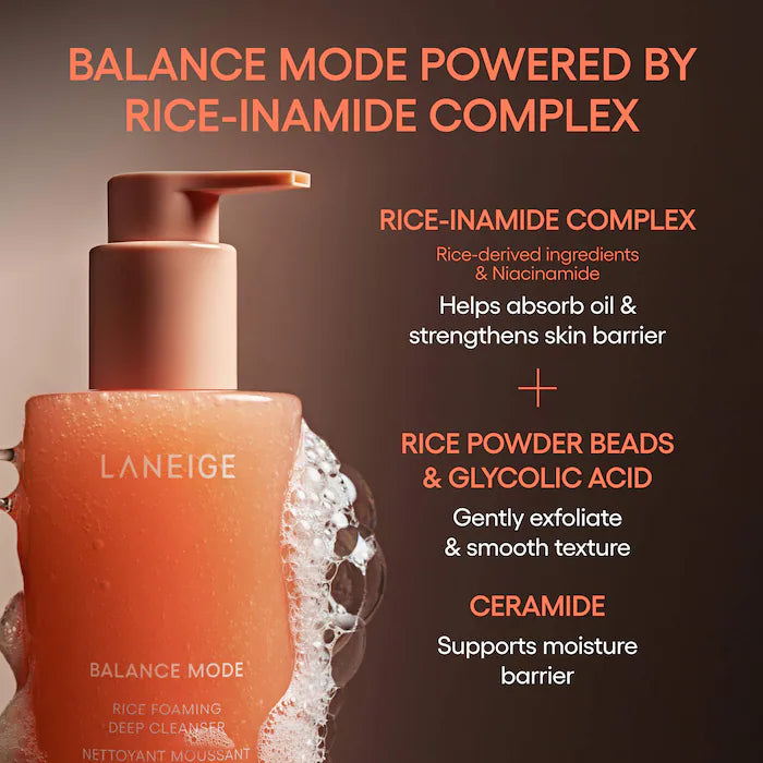 Balance Mode Micro-Foaming Rice Cleanser