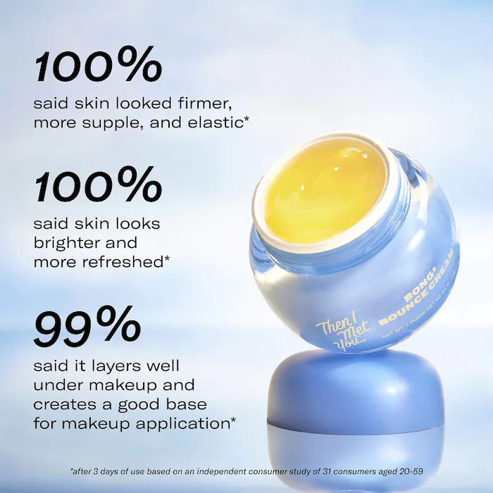Bong² Bounce Cream Brightening & Barrier Repair Korean Moisturizer With Vitamin C, Ceramides, & Collagen