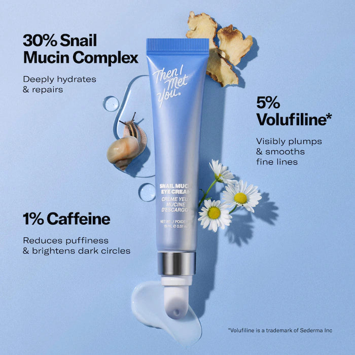 Snail Mucin Firming And Brightening Korean Eye Cream With Volufiline, Peptides, & Collagen For Fine Lines & Wrinkles