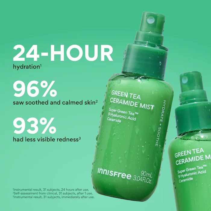 Green Tea Korean Ceramide Mist With Hyaluronic Acid For Redness & Soothing